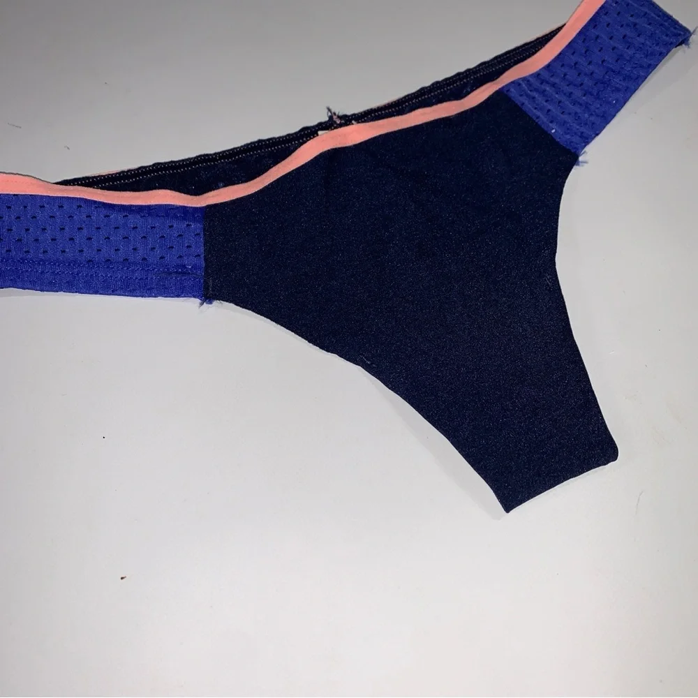 Victoria's Secret PINK Blue and Pink Thong Underwear Panties‎ P043 XS
